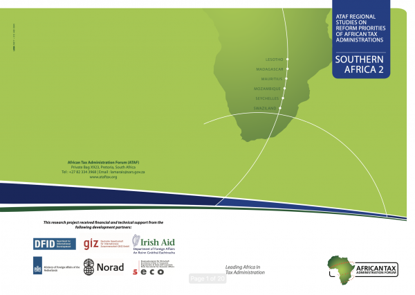 ATAF REGIONAL STUDIES ON REFORM PRIORITIES OF AFRICAN TAX ADMINISTRATIONS SOUTHERN AFRICA 2