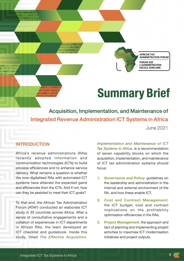 SUMMARY BRIEF:  Efficient Acquisition, Implementation and Maintenance of Integrated Revenue Administration ICT Systems in Africa