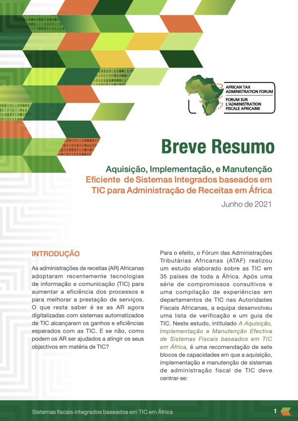 Breve Resumo: Aquisição, Implementação, e Manutenção Eficiente de Sistemas Integrados baseados em TIC para Administração de Receitas em África