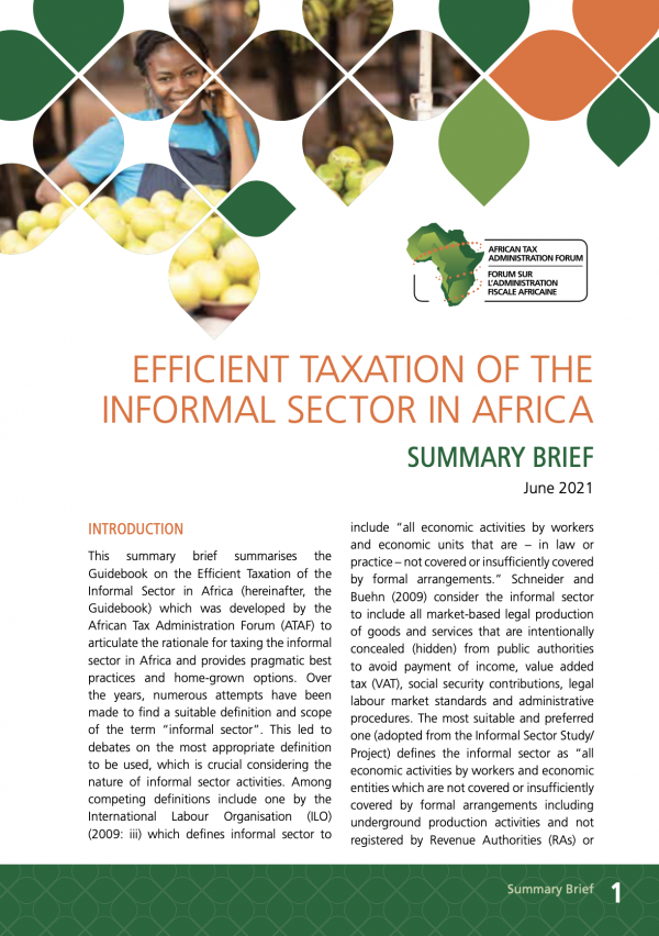 SUMMARY BRIEF: The Efficient Taxation of the Informal Sector in Africa