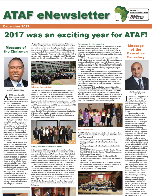 ATAF Newsletter  - December 2017